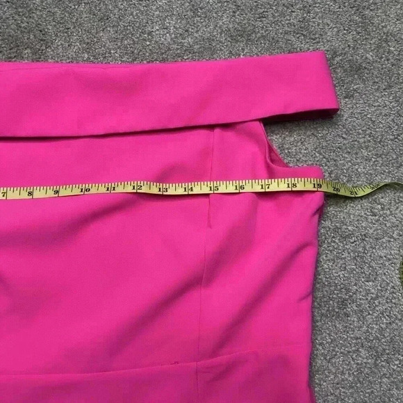 Sam Edelman Off The Shoulders Dress Sz 12 Barbiecore Shocking Pink Neon - Picture 2 of 11